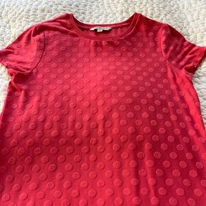 Liverpool coral T- shirt with polka dots. Size small